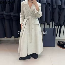 OFTBUY Women's Long Wool Coat Double Breasted Belted Waist Woolen Clothing Female Winter Warm Elegant Trench Style Outerwear