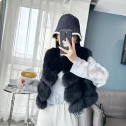 BEIZIRU Women's Sleeveless Real Fur Vest Winter Fashion Luxury Natural Vest