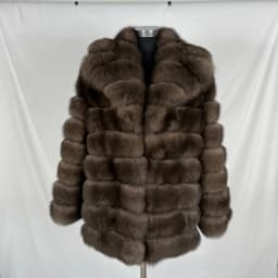 Real Fox Fur Women's Coat Jacket with a Suit Collar, Imitating Sable Fur, Fluffy and Fashionable