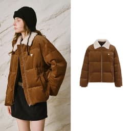 TOYOUTH Women Down Jacket 2026 Winter New Corduroy Sherpa Collar Maillard 90% Down Warm Puffer Coat