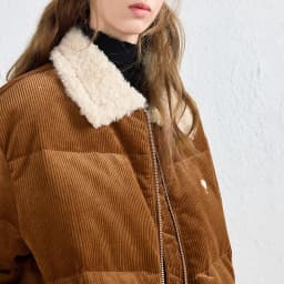 TOYOUTH Women Down Jacket 2026 Winter New Corduroy Sherpa Collar Maillard 90% Down Warm Puffer Coat