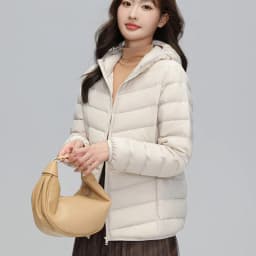 Lightweight Packable Hooded Down Jacket Women Autumn Winter 90% Down Fill Base Layer Jacket Female Solid Color Casual Down Coats