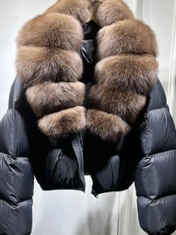 Janveny 2025 New Puffer Jacket Women With Large Natural Fox Fur Collar Short Fluffy Thick Parkas Female 90% White Duck Down Coat