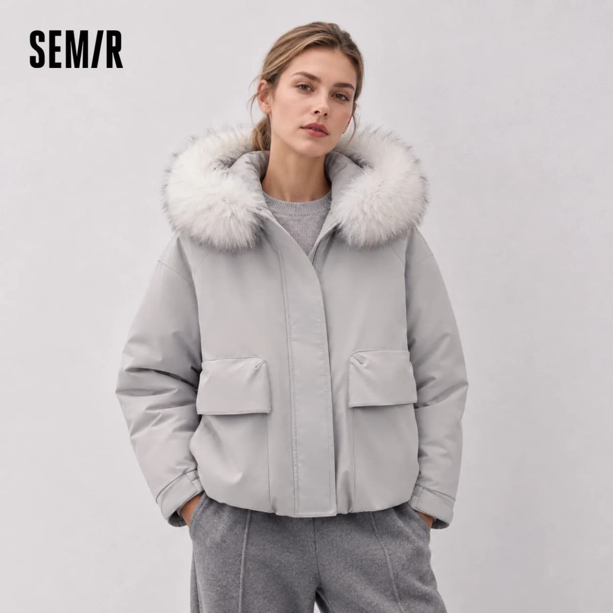 Semir Women Down Jacket 90 Percent Down Fill Windproof Waterproof Oil Resistant Stain Resistant Loose Fit 2026 New