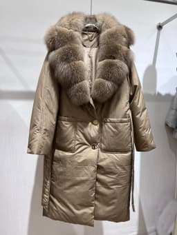 2025 Winter Fashion Women Long Coats Filling White Goose Down Jacket Natural Real Fox Fur Suit Collar Luxury Thick Warm Jacket