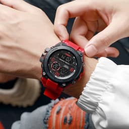 Men's Electronic Wristwatch Outdoor Multifunction Sports LED Digital Watch Waterproof Luminous Alarm-clock Stopwatch for Man
