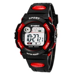 Synoke Kids Digital Sport's Watches Fashion PU Strap Led Waterproof Boy Girl Military Wristwatch Student Alarm Clock