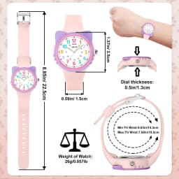 Kids Watch Analog for Boys Girls Toddler 3-12 Learning Time 3ATM Waterproof Quartz Children Wirstwatch with Easy to Read Kids