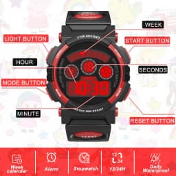 Socico Student Sport Watches For Kids Colorful Electronic Watches Waterproof Clock Children Digital Watch For Boys Girls