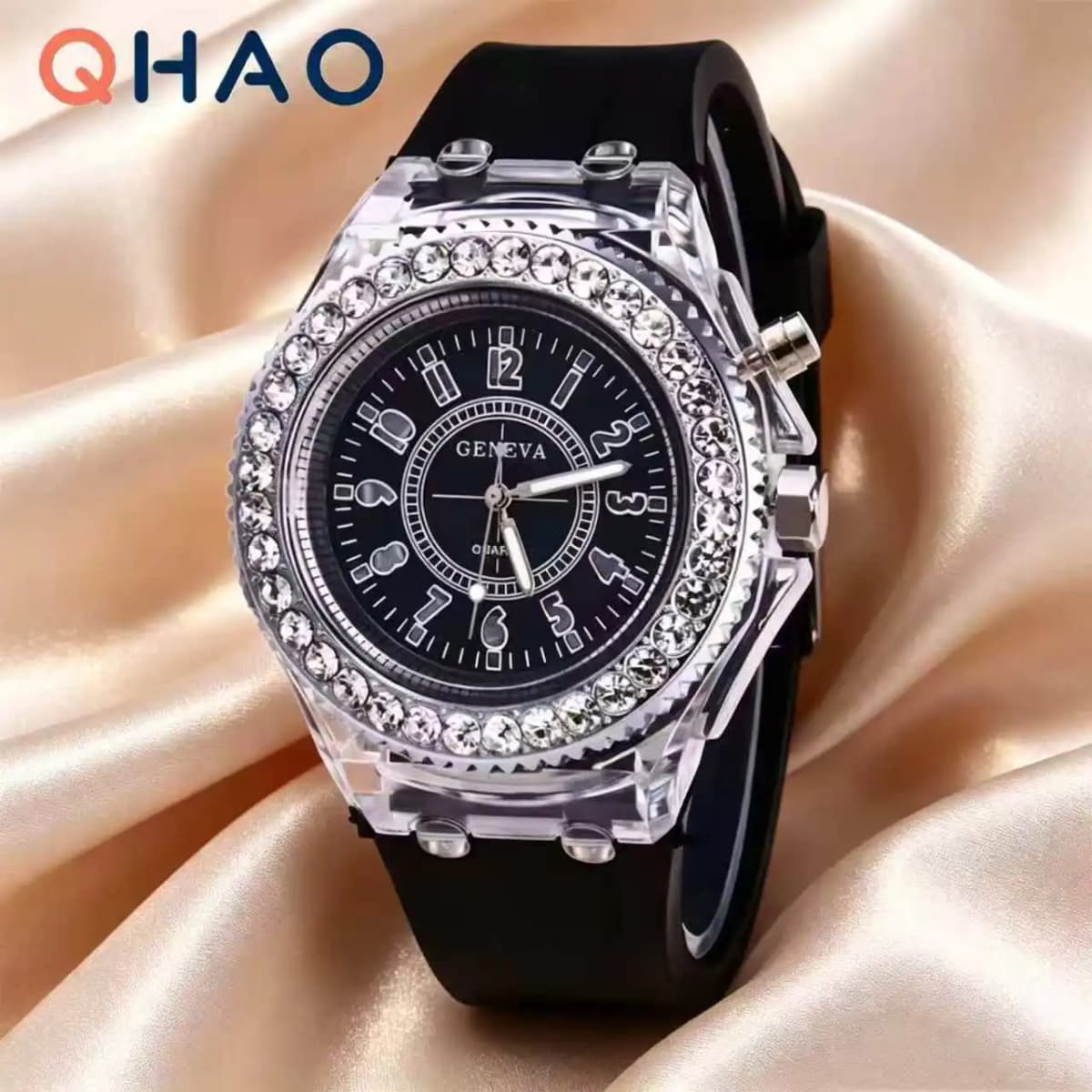 LED Light Flash Luminous Watches Women Men Boys Girls Silicone Wrist Watch Fashion Rhinestone Clock Kids Children Relogio Saati