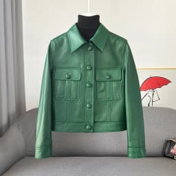 Short Genuine Leather Jacket Women's Collar Sheepskin Workwear Outerwear Autumn 2026 New Arrival Chinese Production