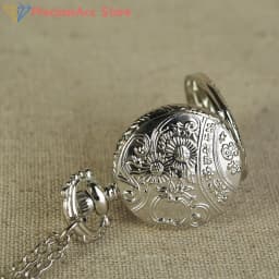 Hot Sale Women Vintage Pocket Watch Quartz Portable Hollow Out 1 Circular Design with Stylish 80cm Chain for Daily Party