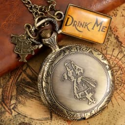 Retro Girl Pocket Watch Bronze Rabbbit Pendant Quartz Fob Watches Gift for Women Kid Necklace Chain Clock Arabic Numerals Reloje