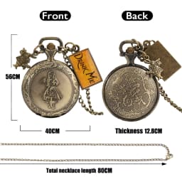 Retro Girl Pocket Watch Bronze Rabbbit Pendant Quartz Fob Watches Gift for Women Kid Necklace Chain Clock Arabic Numerals Reloje