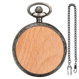 Multi‑Style Embossed Carved Alloy Pocket Watch Vintage Wood Decor Classic Quartz Pocket Watch Pendant Pocket Watch Gift Unisex