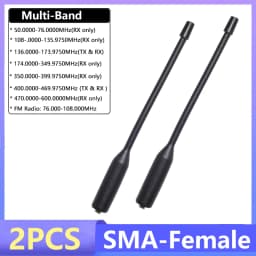 Walkie Talkie Antenna Hignh Gain SMA-Female Dual Band 19cm Multi-Band Aerial For Baofeng UV-5RH Quansheng UV-K6 K5 Two Way Radio