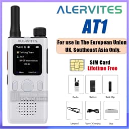 ALERVITES AT1 PoC Global Walkie Talkie Nationwide Coverage Unlimited Distance 4G LTE USB-C Charging US/EU Ultra-light Thin Radio