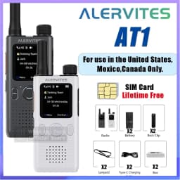 ALERVITES AT1 PoC Global Walkie Talkie Nationwide Coverage Unlimited Distance 4G LTE USB-C Charging US/EU Ultra-light Thin Radio