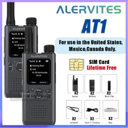 ALERVITES AT1 PoC Global Walkie Talkie Nationwide Coverage Unlimited Distance 4G LTE USB-C Charging US/EU Ultra-light Thin Radio