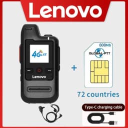 Lenovo Global Walkie Talkie Long Rang Global PPT Walkie-Talkie with SIM Card LIFE TIME Free Transnational POC Radio