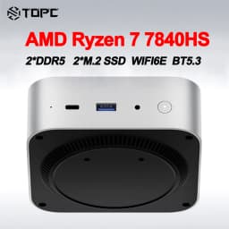 TOPC S78 AMD Ryzen 7 7840HS Mini PC 2*DDR5 2*M.2 SSD Wifi6 BT5.2 Windows 11 Pro Desktop MINI PC Gamer Computer