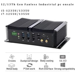 13th Gen Industrial Computer I5-1335U/i7-1355U 8 COM 3*LAN 2*HDMI 1*DP RS232,422,485 USB WIFI Industrial PC