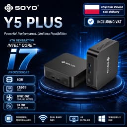 SOYO Y5 Plus Mini PC Intel 4th Gen Intel Core I7 Processor 8GB RAM 128GB SSD Windows 11 PRO Bluetooth WIFI5 Display Mini Computer