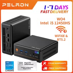 PELADN Mini PC Intel i5-12450H(up to 4.4GHz), WiFi 6/ BT5.2 3-Year Warranty Micro PC for Gaming & Office Barebone