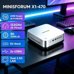 MINISFORUM X1-470 AI Mini PC AMD Ryzen AI 9 HX470 86 TOPS OCuLink Copilot+ Dual USB4 EU Stock