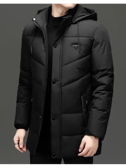 Medium Long Plush Thick Warm Plus Size Winter Jacket Men Puffer Jacket Hooded Parkas Mens Cotton Fleece Padded Coats Outwear