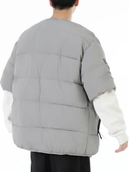Fashionable Short Sleeve Loose Fit Casual Men's Cotton Jacket Autumn Winter Warm Stylish Half Sleeve Cotton Coat Outerwear