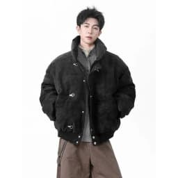 2026 Fashion Tie-dyed Short Jackets Men Winter Loose Warm Cotton-padded Coats Male Long Sleeve Pockets Bread Parkas C927