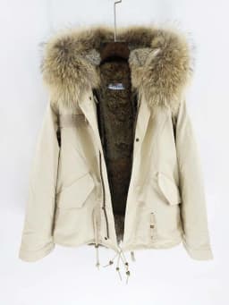 Man Real Fur Coat Real Raccoon Fur Hooded Coat Nature Rabbit Fur Lining Jackets Real Fur Parka Men Winter Jacket