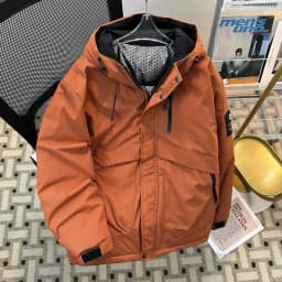 Men's Winter Thickened down Cotton Jacket Hooded Bread Coat Youth Fashion Warm Long Sleeve Zipper Closure Color Casual ...