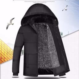Thickened Fleece Warm Cotton Jacket Men's Winter Clothes Middle-Large Size Dad Style Outerwear Youth Trendy Travel Coat