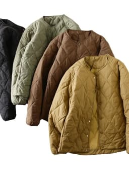 Men's Vintage American Style Cotton Jacket No Collar Warmth Outdoor Casual Fashion Standard Fit Polyester Fiber Pure Color