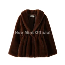 Neo Mint Trendy 2026 Winter Women Brand Faux Mink Fur Peplum Jacket Chic Street Fashion Girls Warm Drawstring Waist Eco Fur Coat