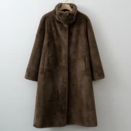 Women Long Faux Fur Coat Mandarin Collar Single Breasted Autumn Winter Warm Plush Overcoat With Pockets, Multi‑Colors Available