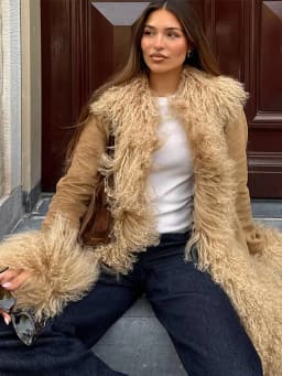 Casual Faux Fur Coats Women Street Full Sleeve Long Loose Patchwork Open Stitch Coat Female 2025 Fashion Winter Lady Outwears