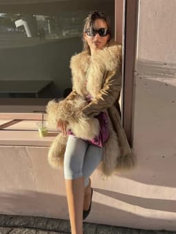 Casual Faux Fur Coats Women Street Full Sleeve Long Loose Patchwork Open Stitch Coat Female 2025 Fashion Winter Lady Outwears