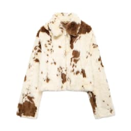 Faux Fur Contrast Women Coat 2025 Lapel Zipper Long Sleeve Female Coats Vintage Autumn Winter Pocket Thicken Warm Lady Outwear