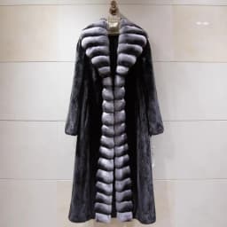 Women's velvet mink coat long winter warm trench shawl fur coat whole mink