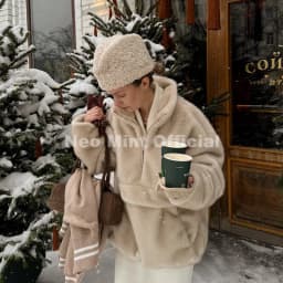 Neo Mint Iconic Chic Street Fashion Girls Faux Mink Fur Hoodies Sweatshirts Women Retro Luxury Front Zipper Eco Fur Jacket Coats
