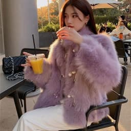 2025 Female Long Sleeved Fur Jacket Autumn Winter Women Fashion Solid Color Faux Fur Coat Korean Lady High End Plush Top Outwear