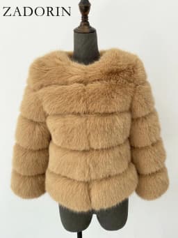 ZADORIN Children Faux Fox Fur Coat Winter Fashion Long Sleeve Warm Kids Fur Coats Outerwears Fake Fur Jacket Children Clothes