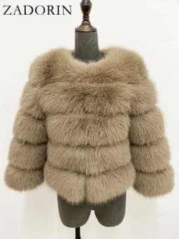 ZADORIN Children Faux Fox Fur Coat Winter Fashion Long Sleeve Warm Kids Fur Coats Outerwears Fake Fur Jacket Children Clothes