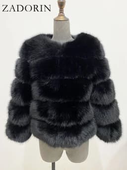 ZADORIN Children Faux Fox Fur Coat Winter Fashion Long Sleeve Warm Kids Fur Coats Outerwears Fake Fur Jacket Children Clothes