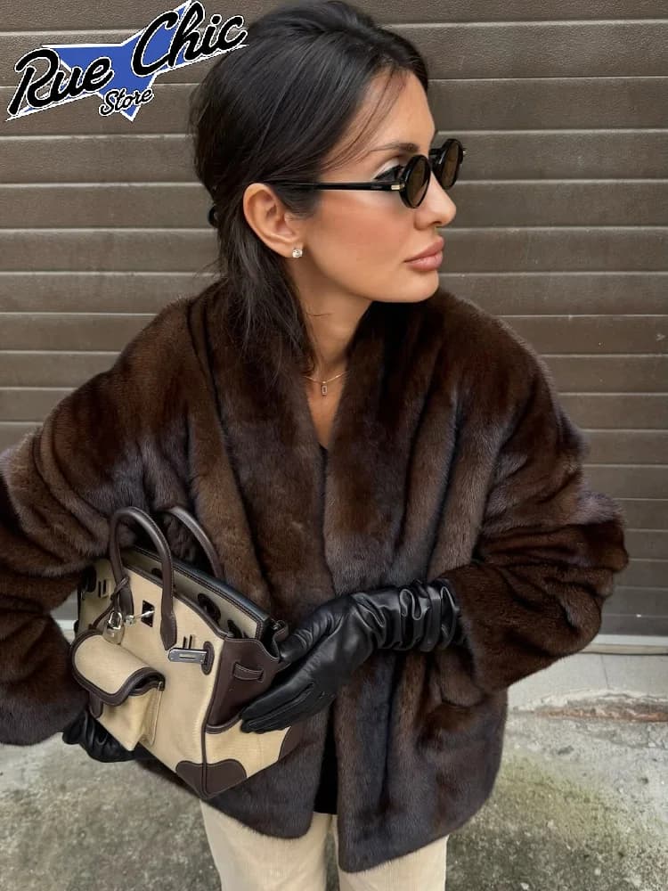 Women Solid Oversized Faux Fur Coat Shawl Collar Open Front Fluffy Thick Furry Jacket 2026 Loose Warm Winter Chic Streetwear New