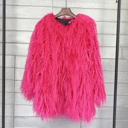 DEAT 2026 Winter Winter Fashion Imitation Fur Coat For Women Loose Solid Color O-neck Long Sleeve Warm Jacket Female 11A06488