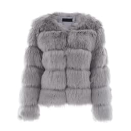 2025 Winter Women's Faux Fur Coar Plaid Solid Long Hair Artificial Fur Jacket For Female Comfortable Lady Faux Fox Fur Jacket